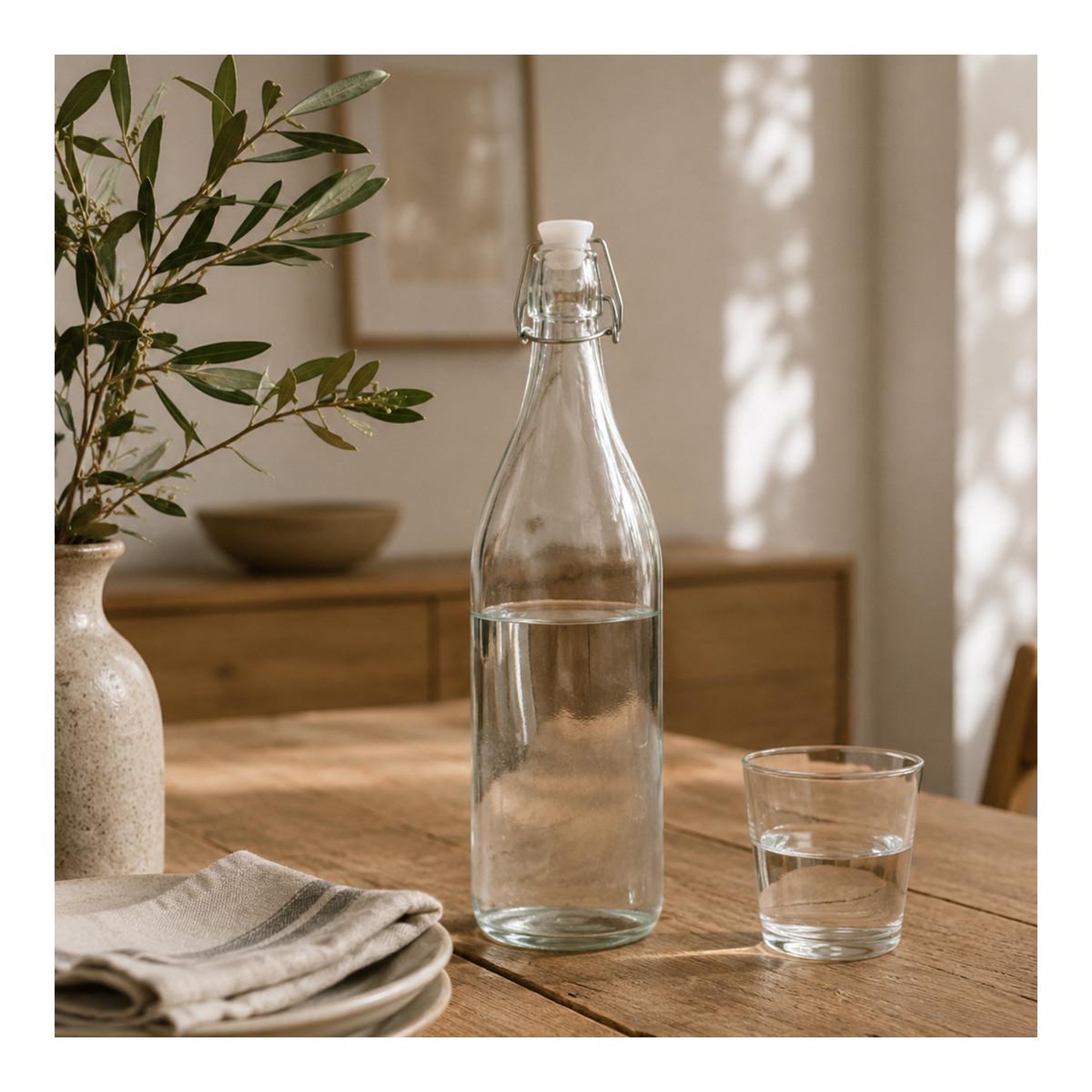 Voir la diapositive 4 : SECRET DE GOURMET Bouteille en verre  limonade  1l transparent