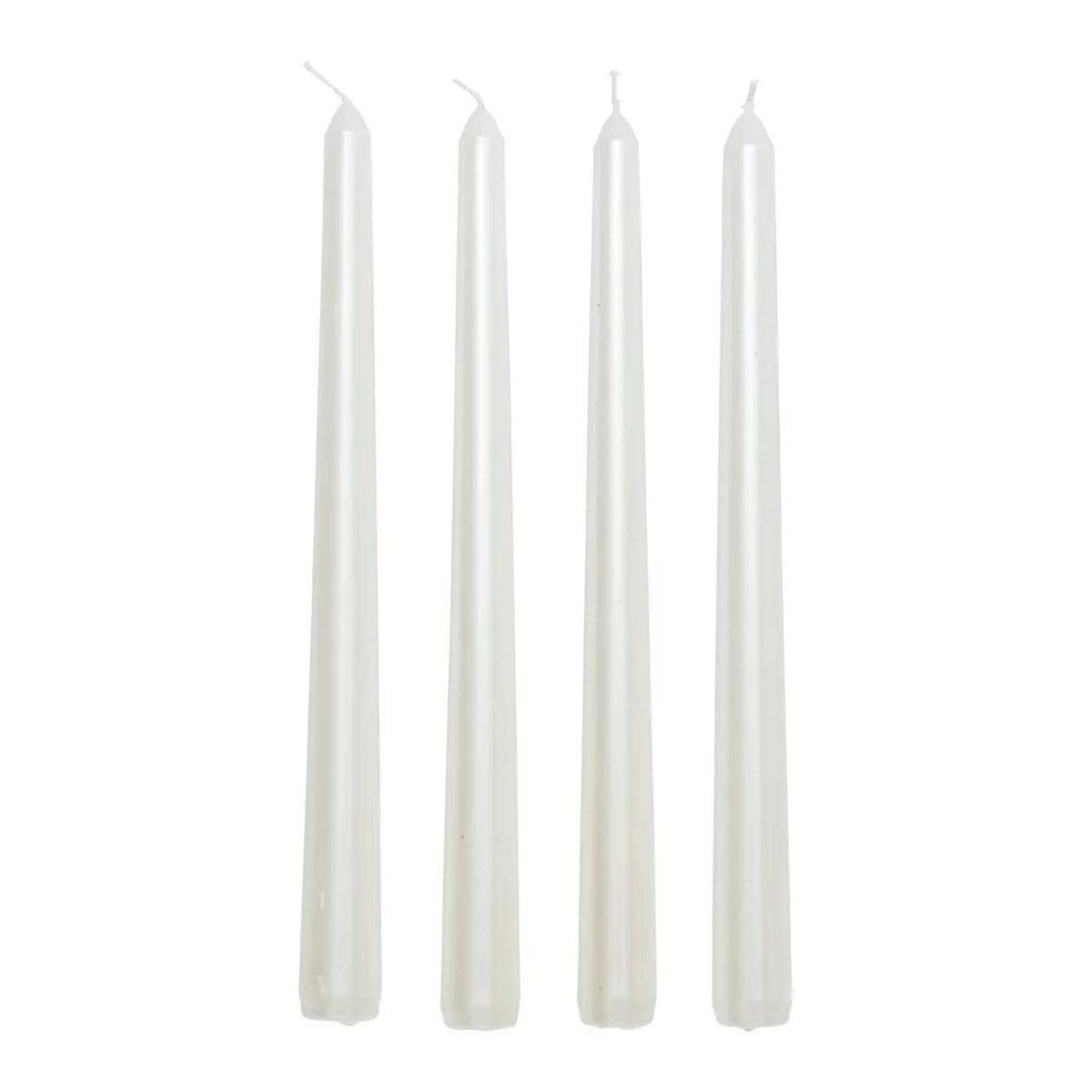 ATMOSPHERA Lot de 4 bougies bâton  satin  25cm blanc