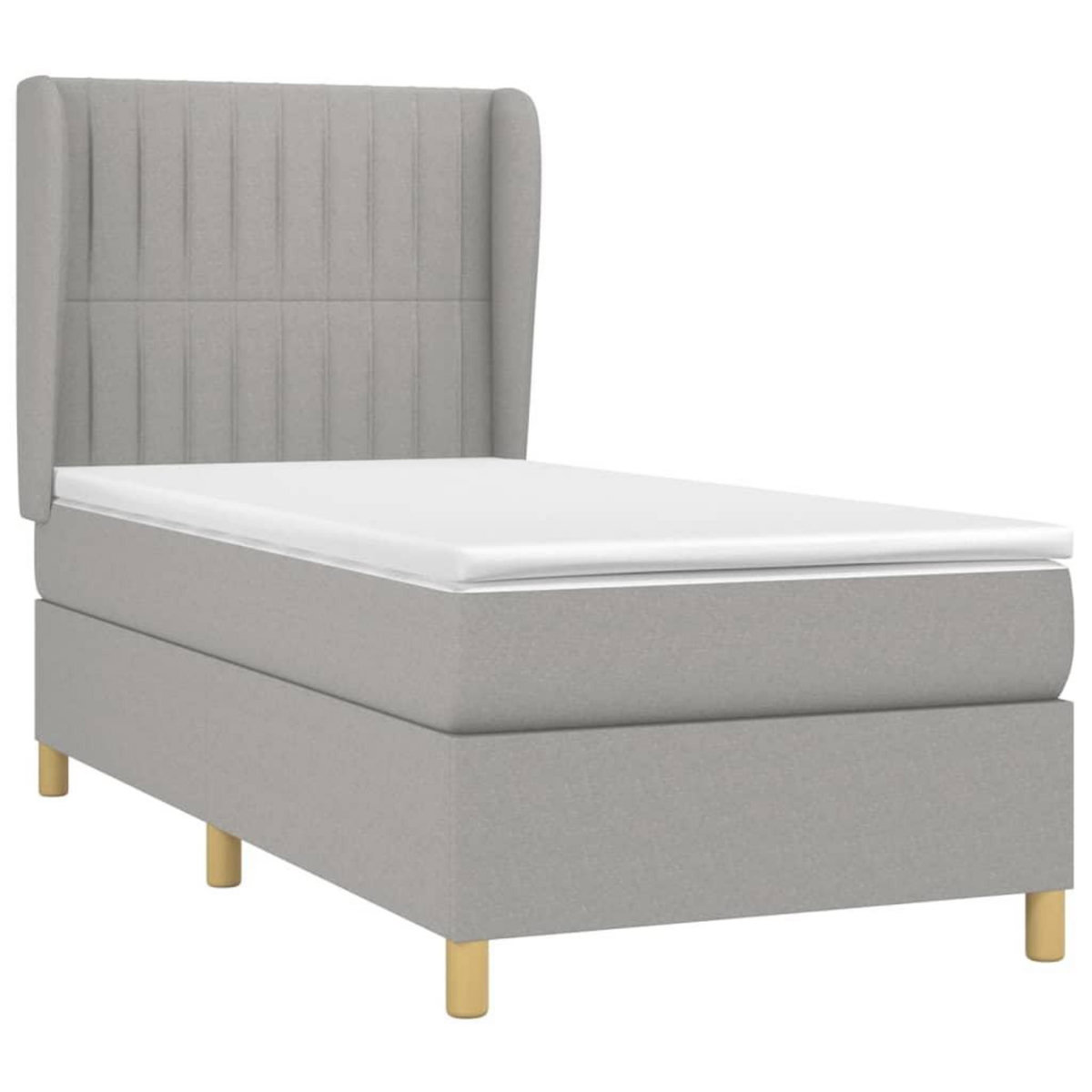VIDAXL Sommier a lattes de lit avec matelas Gris clair 80x200 cm Tissu