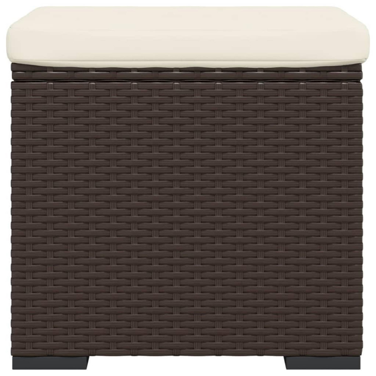 VIDAXL Poufs avec coussins lot de 2 marron 40x30x40 cm resine tressee