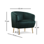 Voir la diapositive 6 : CONCEPT USINE Fauteuil velours vert - pieds dorés DAVIS