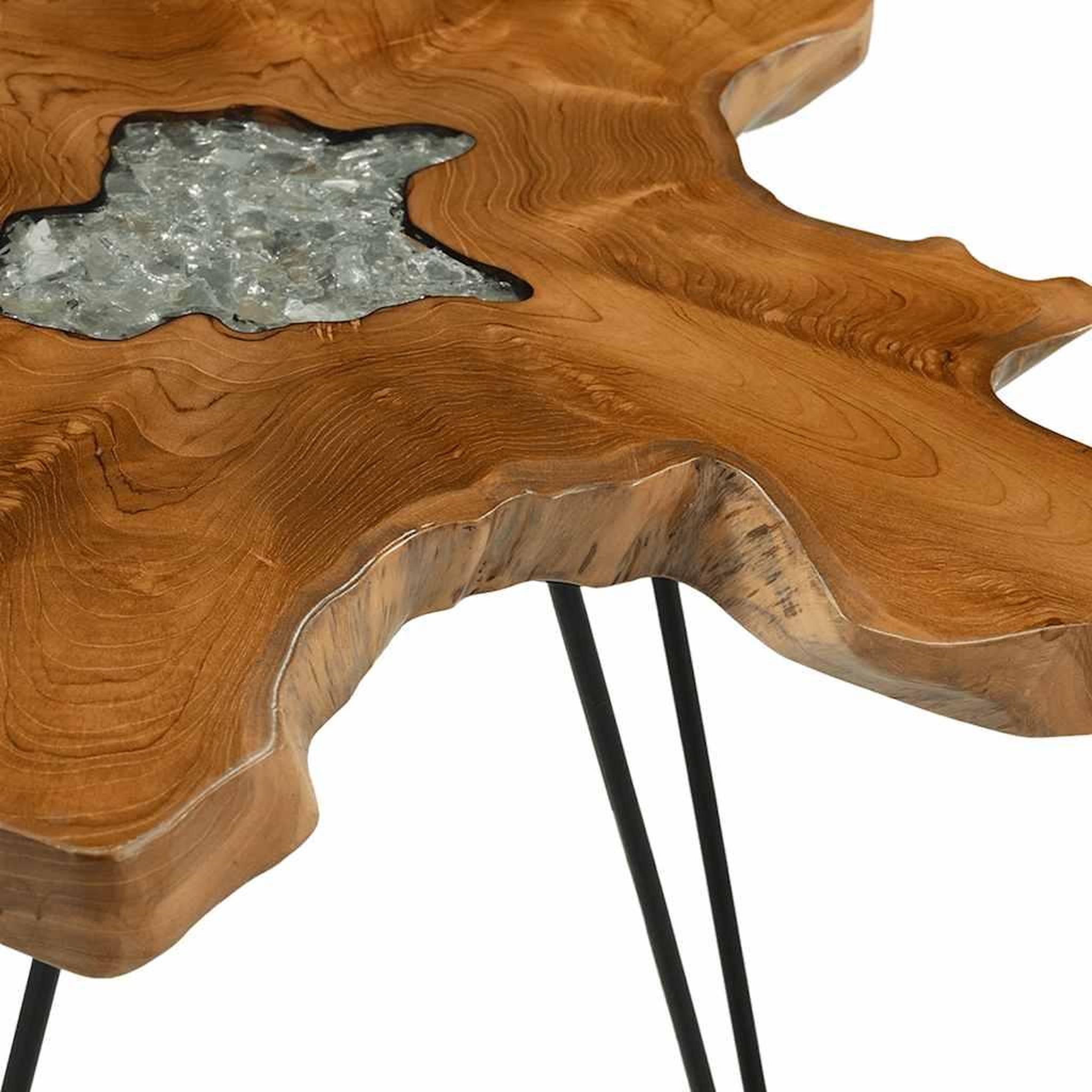 Voir la diapositive 5 : VIDAXL Table basse 70x45 cm bois de teck massif et polyresine