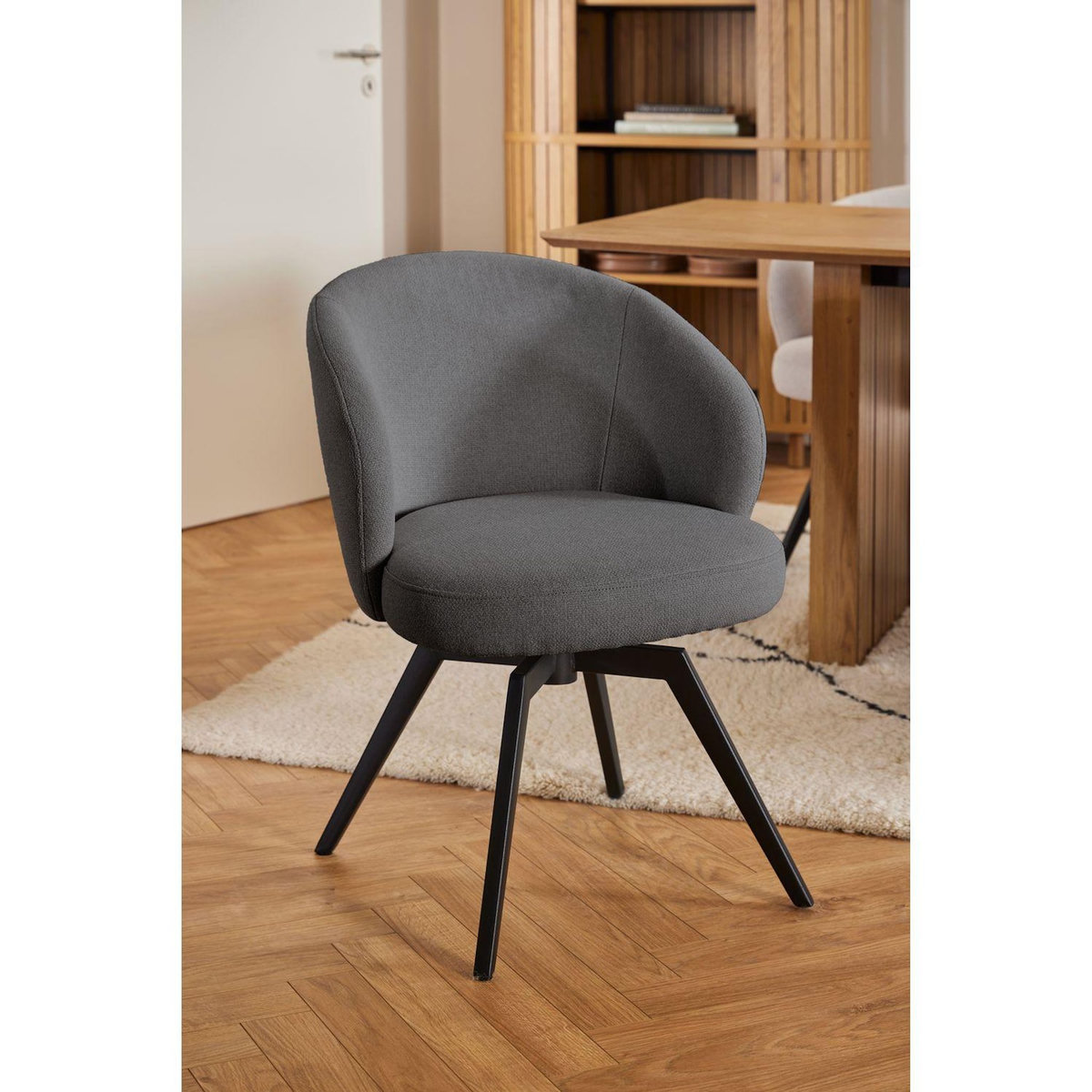 TOILINUX Chaise avec base pivotante à 360 degrés MARGAUX - Gris