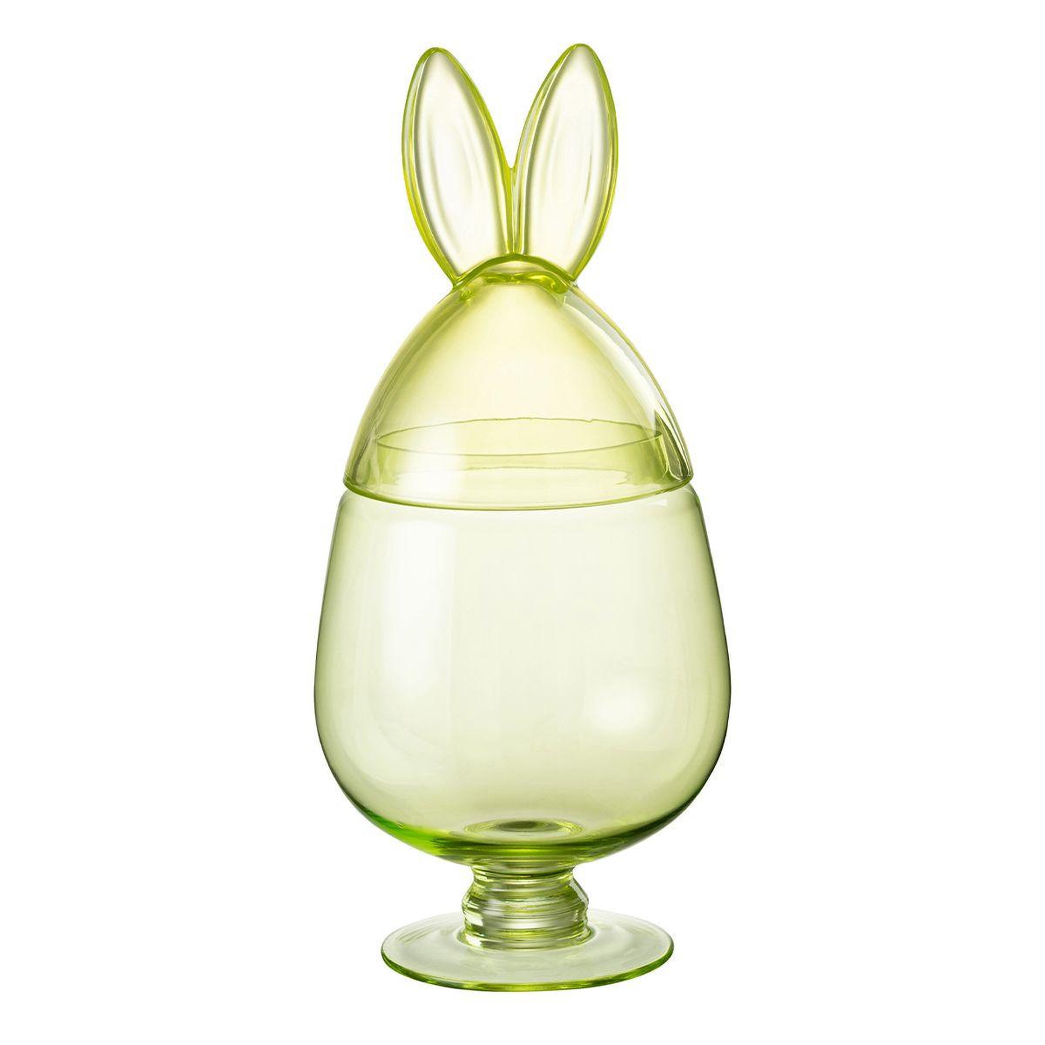 Voir la diapositive 1 : J-LINE Bocal design en verre  lapin ii  38cm vert