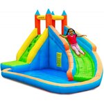 AIRMYFUN Château Aquatique Gonflable pour enfants 4m - Aire de jeux avec Escalade, Tobbogan et Piscine - Aqua Park