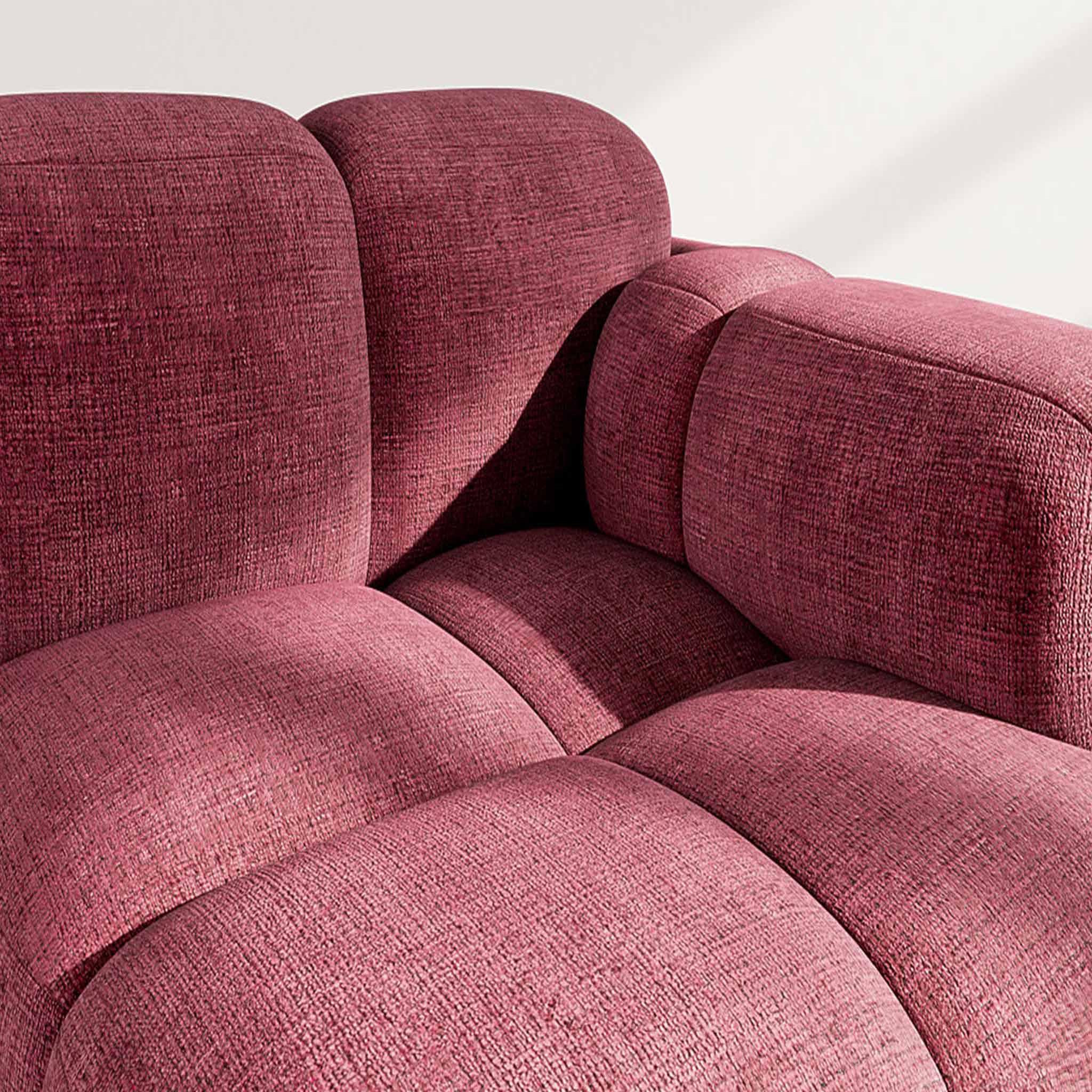 Voir la diapositive 4 : BEST MOBILIER Grace - module d'assise droit en velours texturé