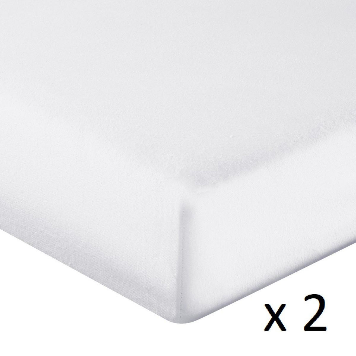 Sensei Maison Lot de 2 protège-matelas imperméables coton bonnet 30 cm PROTECT