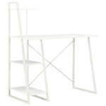 VIDAXL Bureau avec etagere Blanc 102x50x117 cm