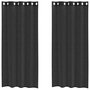 Voir la diapositive 2 : VIDAXL Rideaux en voile avec œillets 2 pcs noir 140x245 cm