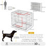 Voir la diapositive 3 : PAWHUT Cage pour chien pliable - plateau excrément coulissant - 2 portes verrouillable, poignée - dim. 61L x 43l x 50H cm - fer galvanisé PP blanc