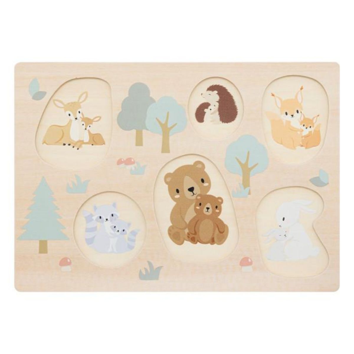 Atmosphera Kids Puzzle Bébé 6 Pièces  Animaux  30cm Naturel