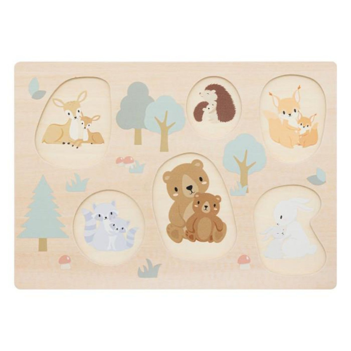 Atmosphera Kids Puzzle Bébé 6 Pièces  Animaux  30cm Naturel