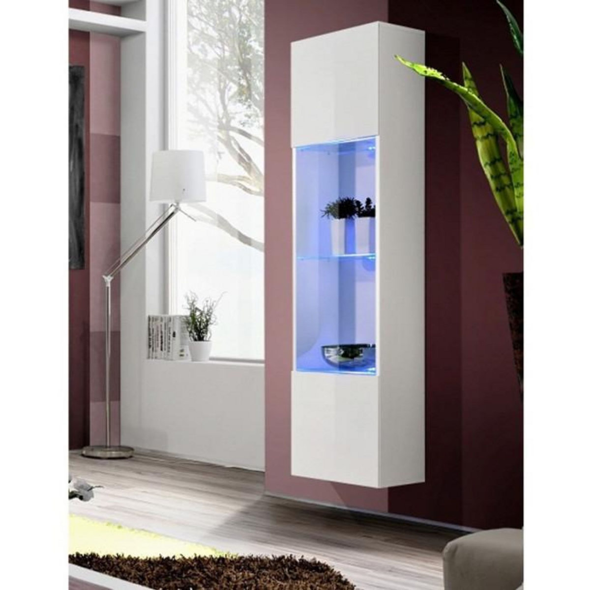 Paris Prix Vitrine LED Murale Design  Fly III  170cm Blanc