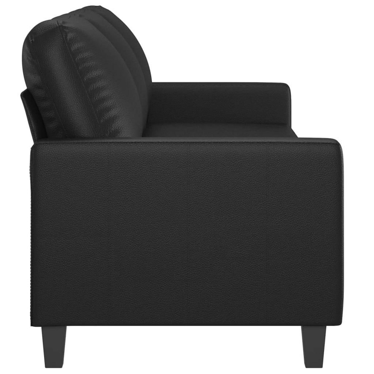 VIDAXL Canape a 3 places Noir 180 cm Similicuir