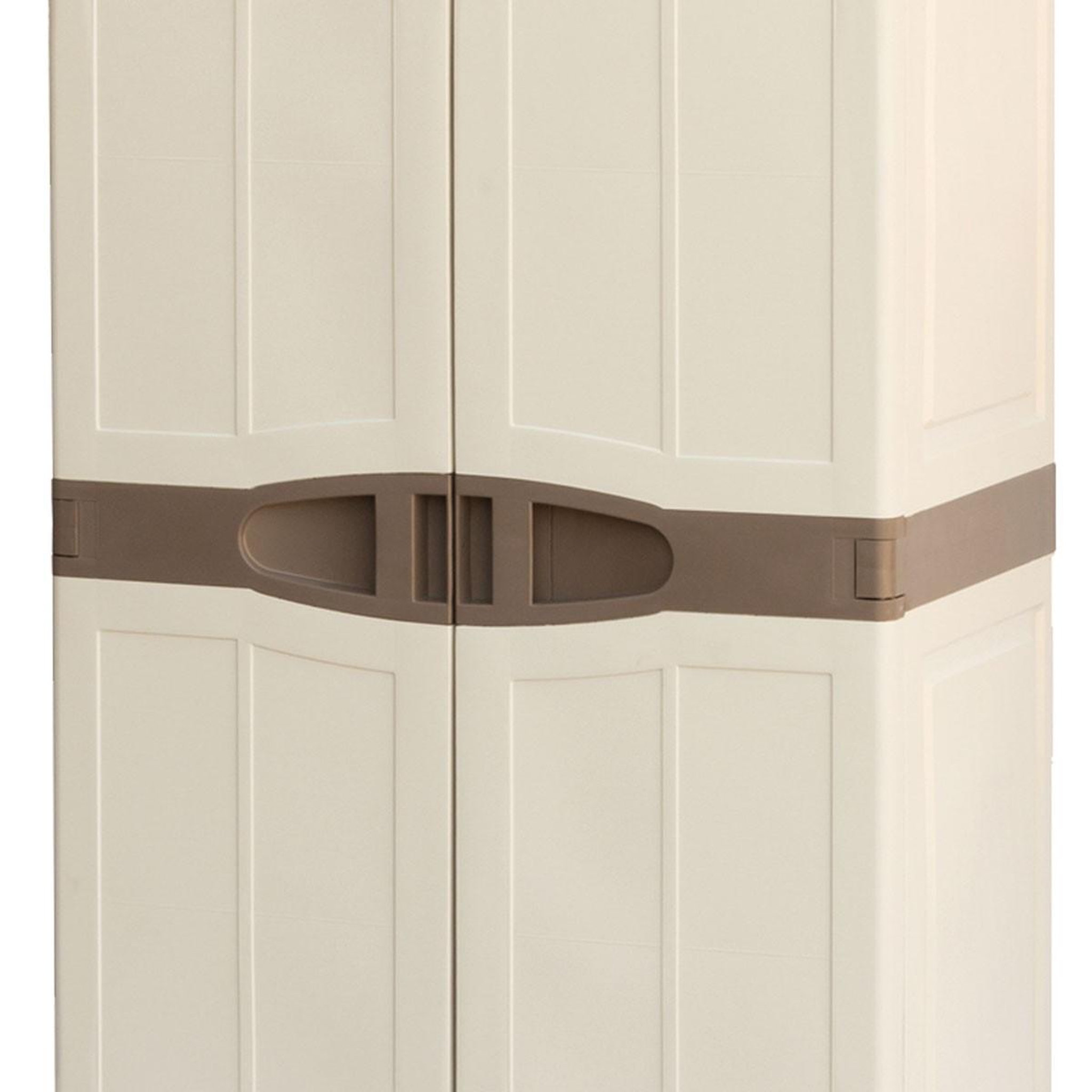Voir la diapositive 4 : INTEC Armoire de rangement 2 portes 4 etagères 70 x 47 x 184cm 4 pieds charge 100kg max intec