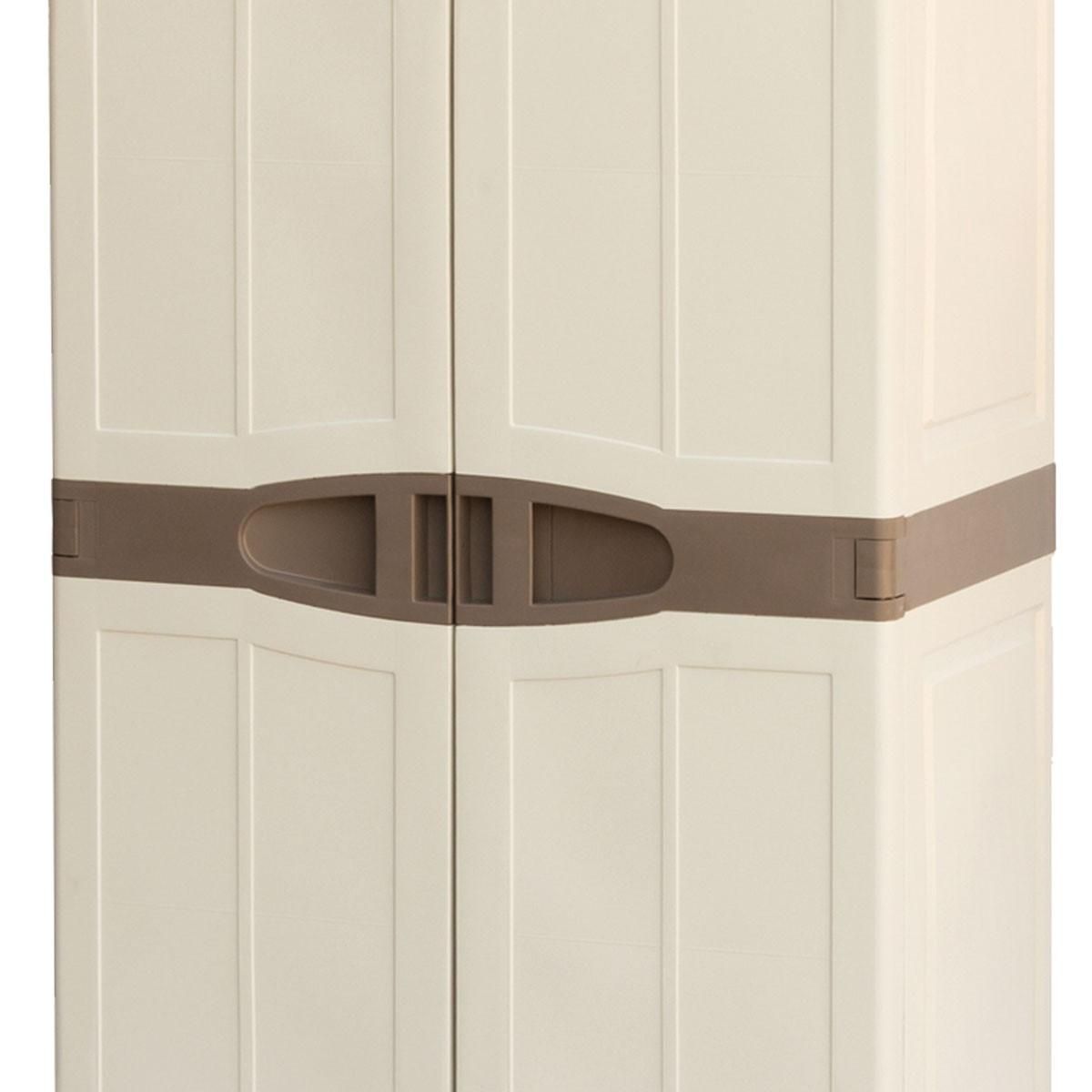 INTEC Armoire de rangement 2 portes 4 Etagères 70 x 47 x 184cm 4 pieds Charge 100kg max INTEC