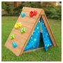 Voir la diapositive 2 : Kidkraft Cabane tipi de jardin bébé - Bois avec mur d'escalade - H91cm - TIPI 