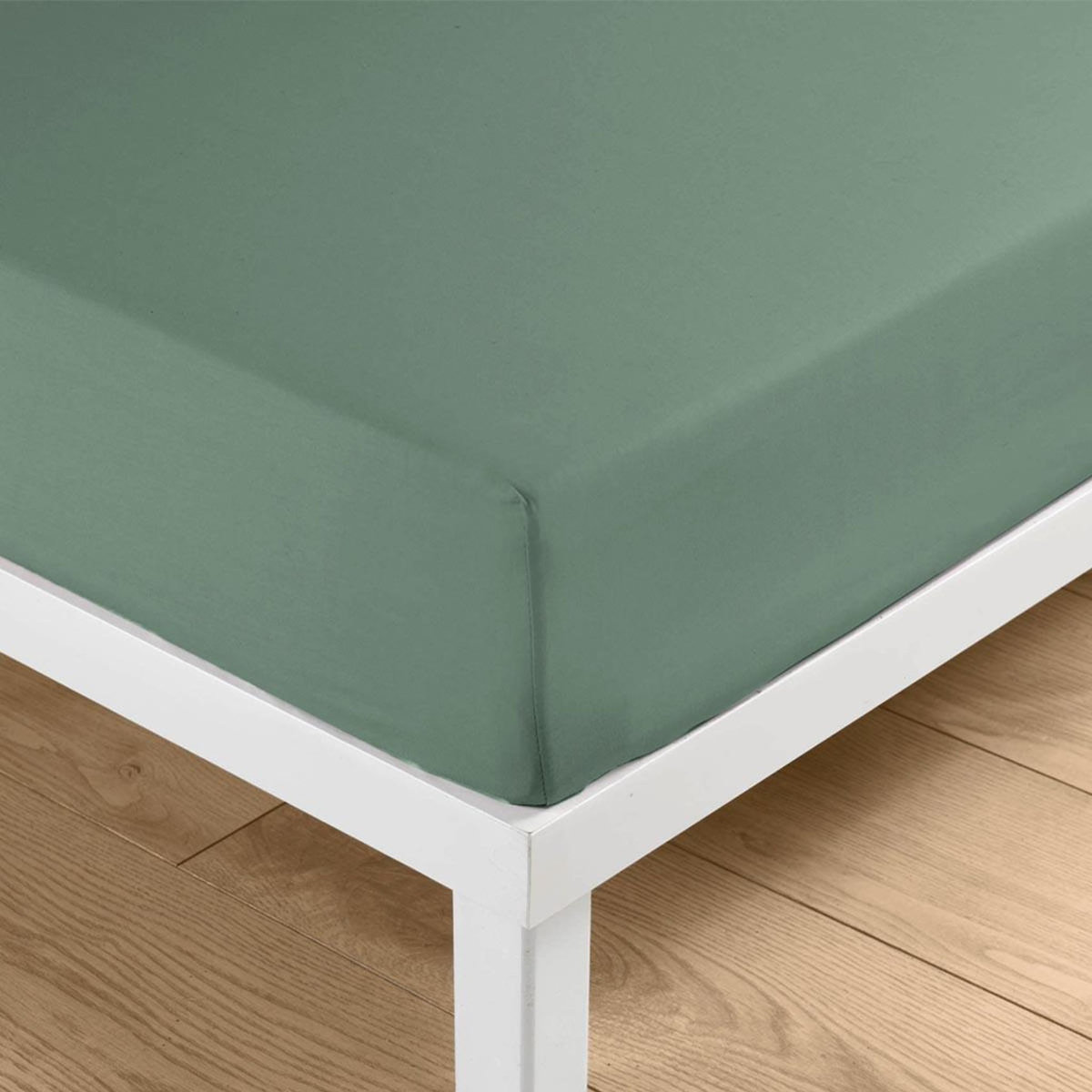 Paris Prix Drap Housse Uni  Linella  140x190cm Sauge
