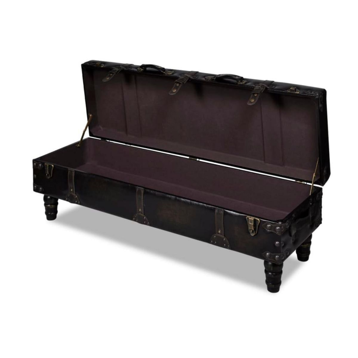 VIDAXL Banc long de rangement marron