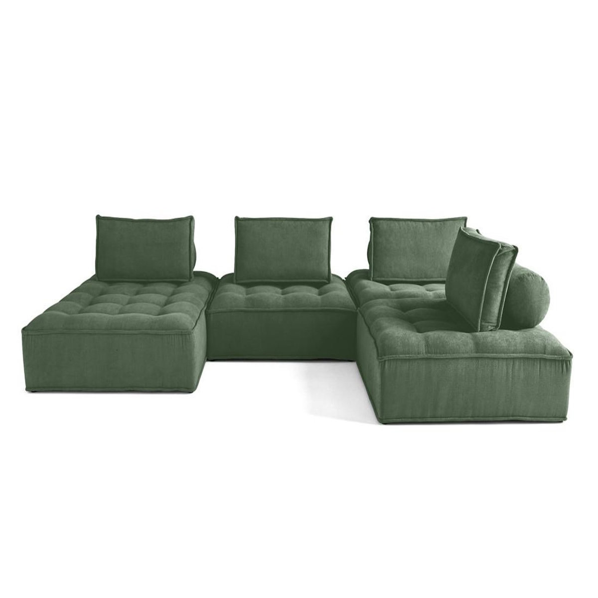 BEST MOBILIER Marisol - canapé panoramique modulable 7 places - velours texturé