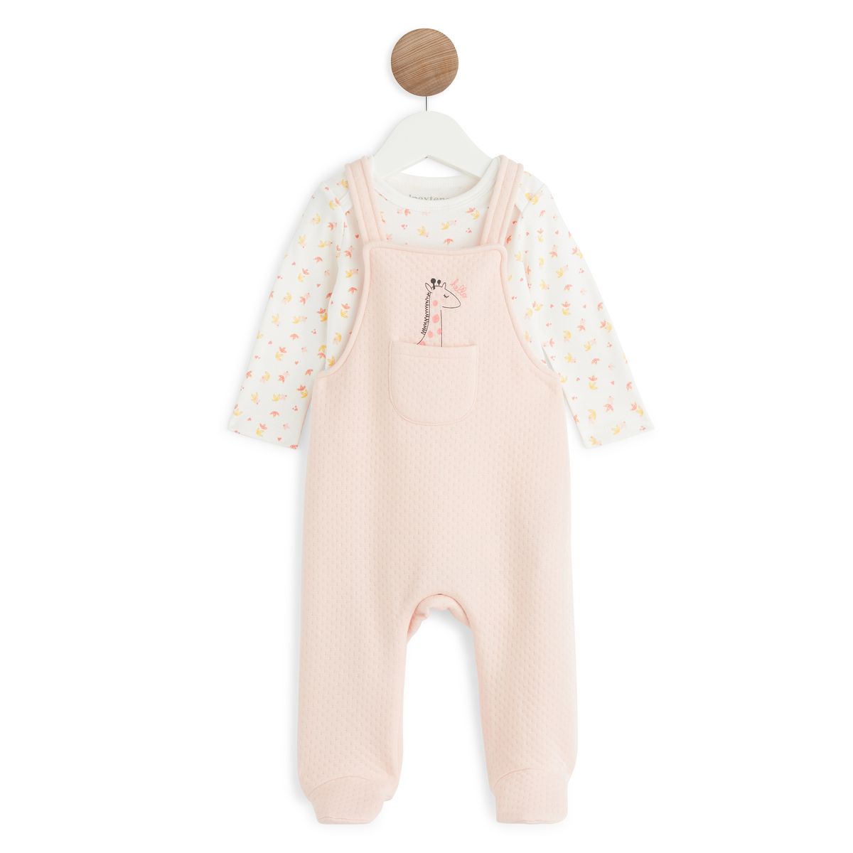 INEXTENSO Ensemble salopette en tubique + body manche longue de naissance