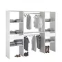 EKIPA Dressing Kit dressing ARTIC - Décor Blanc - 2 colonnes + 2 penderies + 2 tiroirs - L 220 x P 40 x H 180 cm - EKIPA