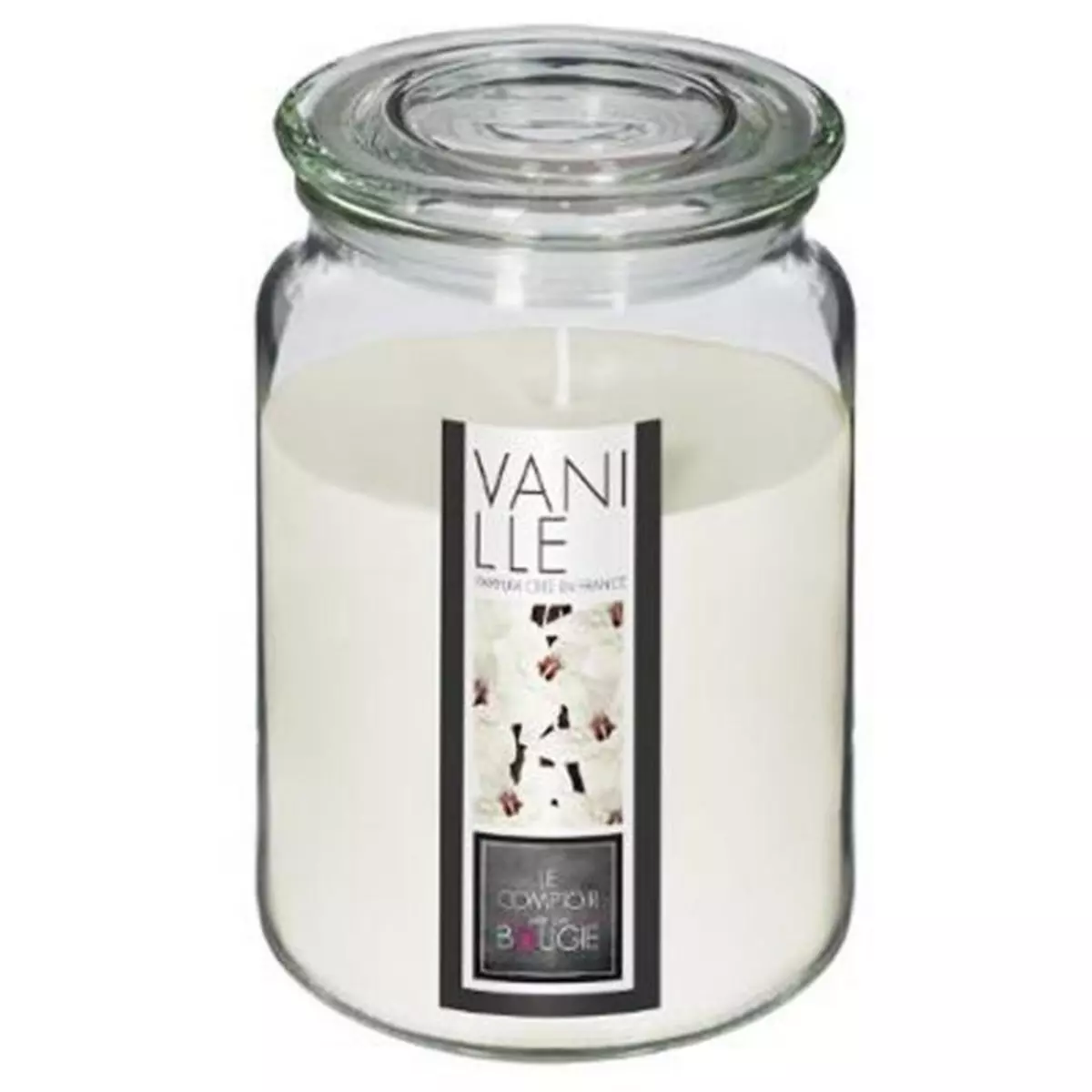 COMPTOIR DE LA BOUGIE Bougie Parfumée en Verre  Couvercle  510g Vanille