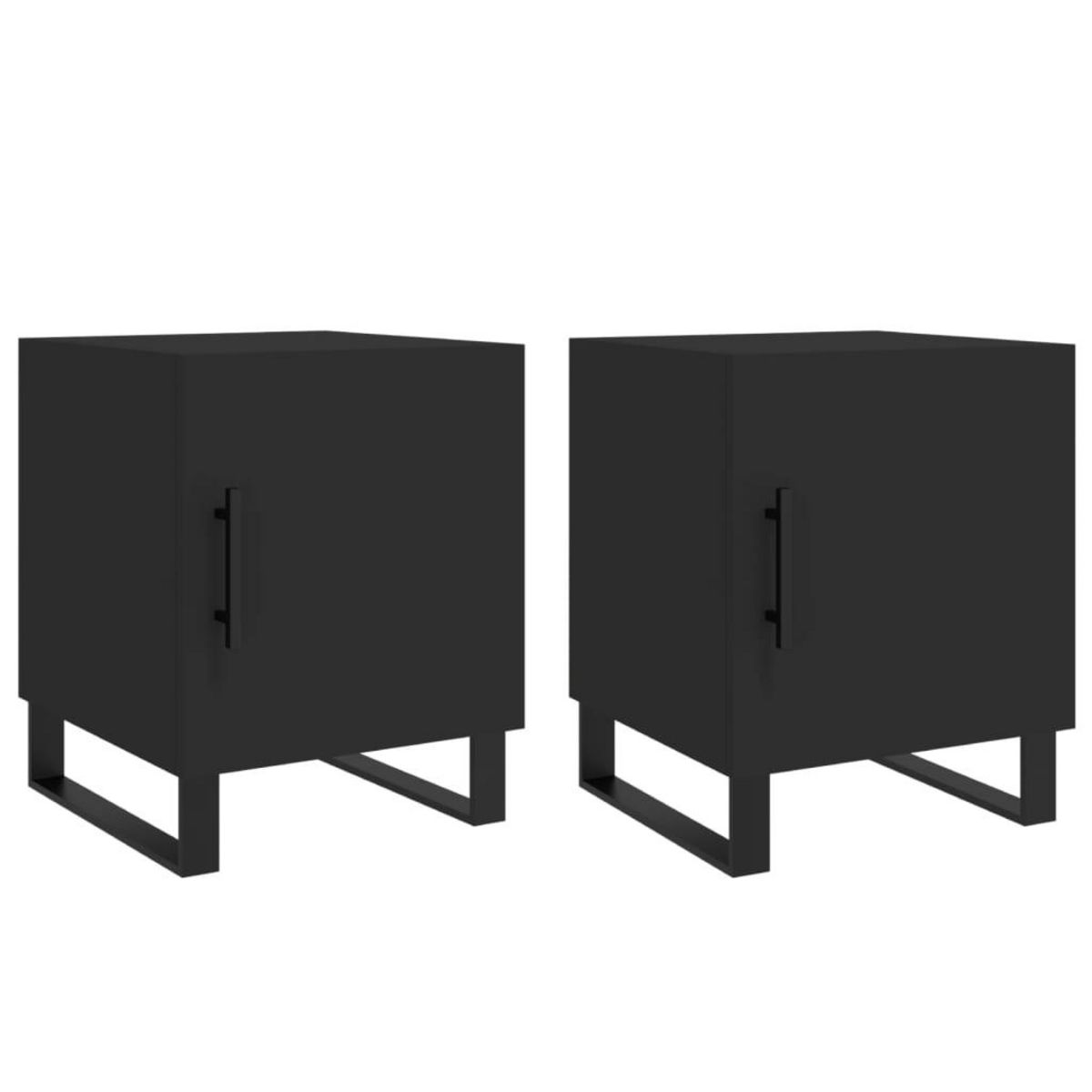 VIDAXL Tables de chevet 2 pcs noir 40x40x50 cm bois d'ingenierie