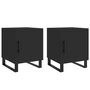 Voir la diapositive 2 : VIDAXL Tables de chevet 2 pcs noir 40x40x50 cm bois d'ingenierie