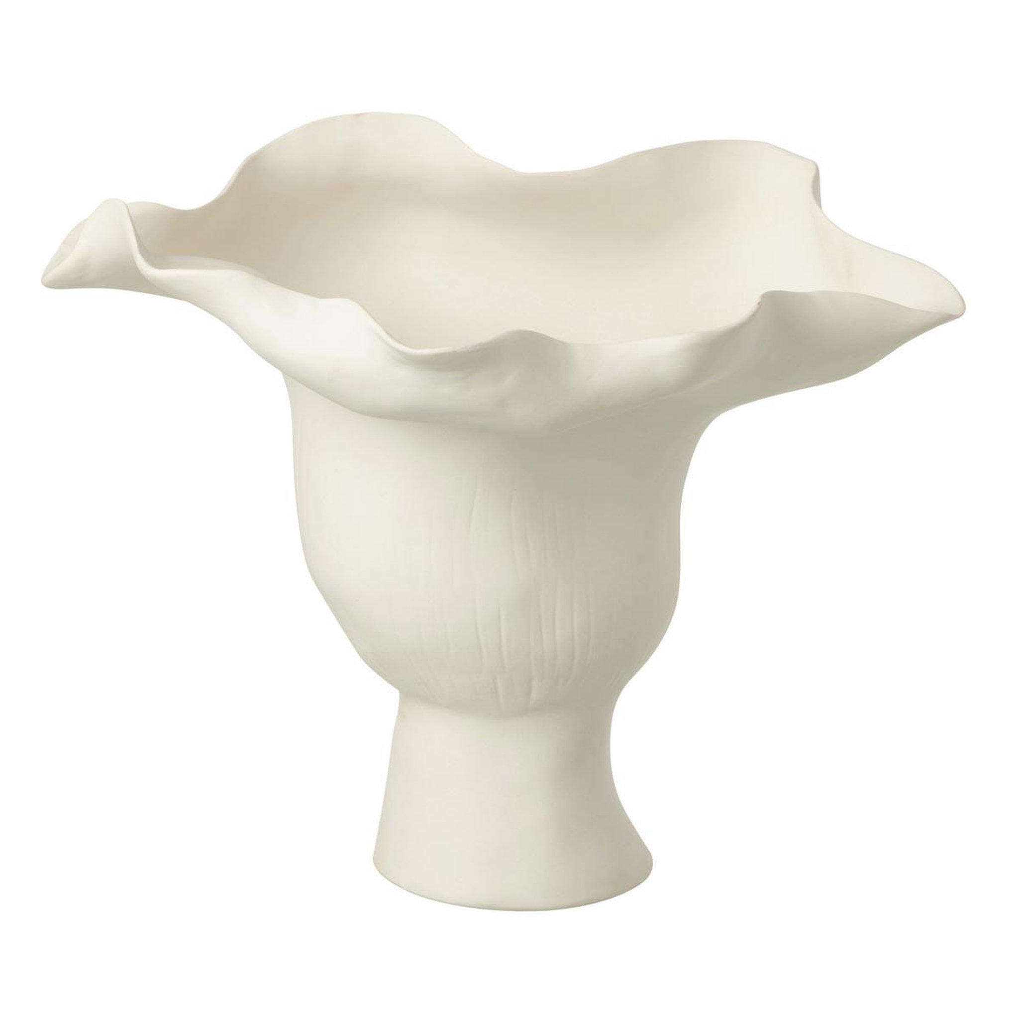 J-LINE Vase irrégulier en céramique  helix  31cm blanc