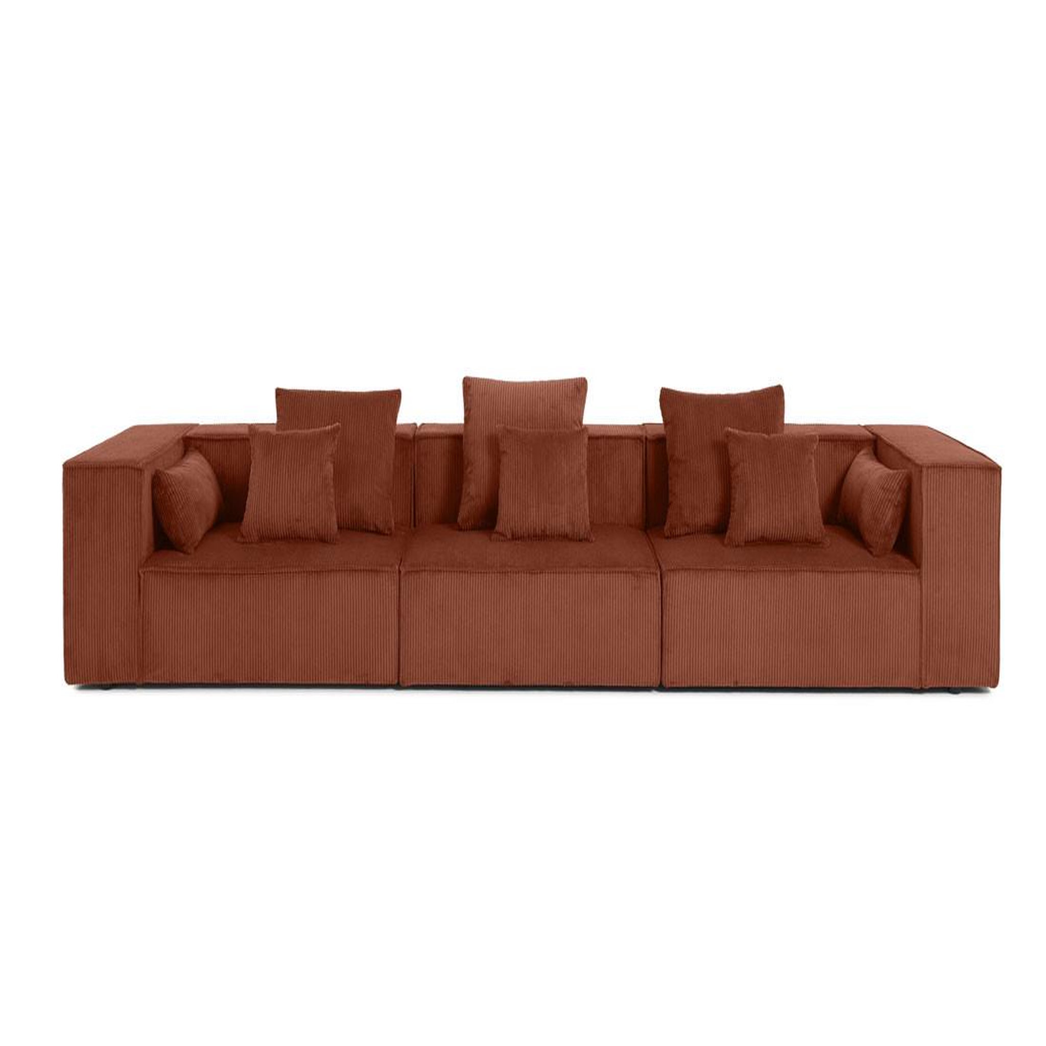 Voir la diapositive 1 : BEST MOBILIER Colombine - canapé modulable droit - 3 places - en velours côtelé