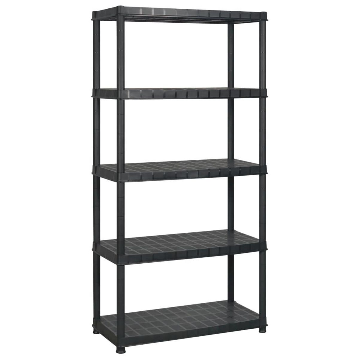 VIDAXL Etagere de rangement a 5 niveaux Noir 183x45,7x185 cm Plastique