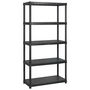 Voir la diapositive 2 : VIDAXL Etagere de rangement a 5 niveaux Noir 183x45,7x185 cm Plastique