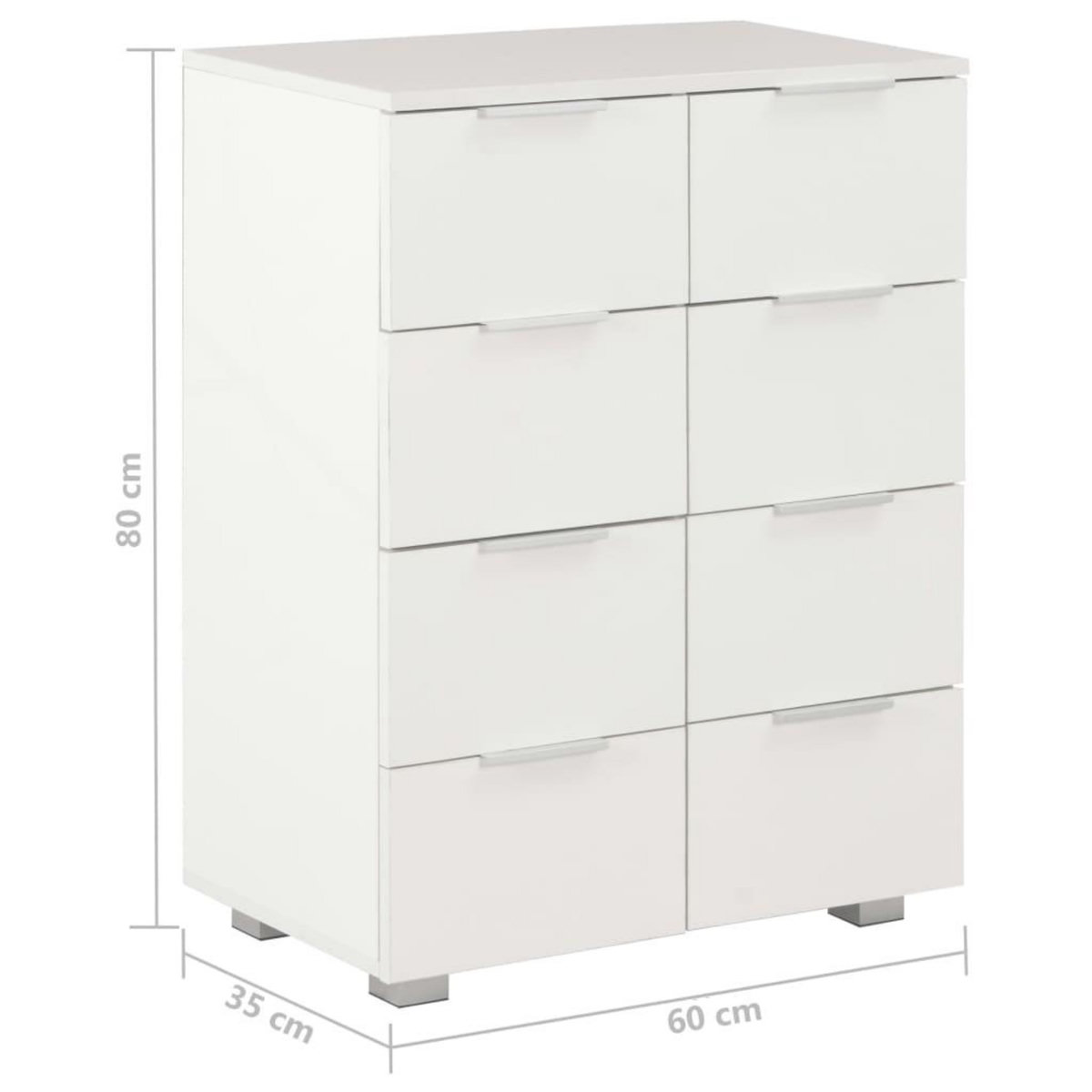 VIDAXL Buffet Blanc brillant 60x35x80 cm Bois d'ingenierie