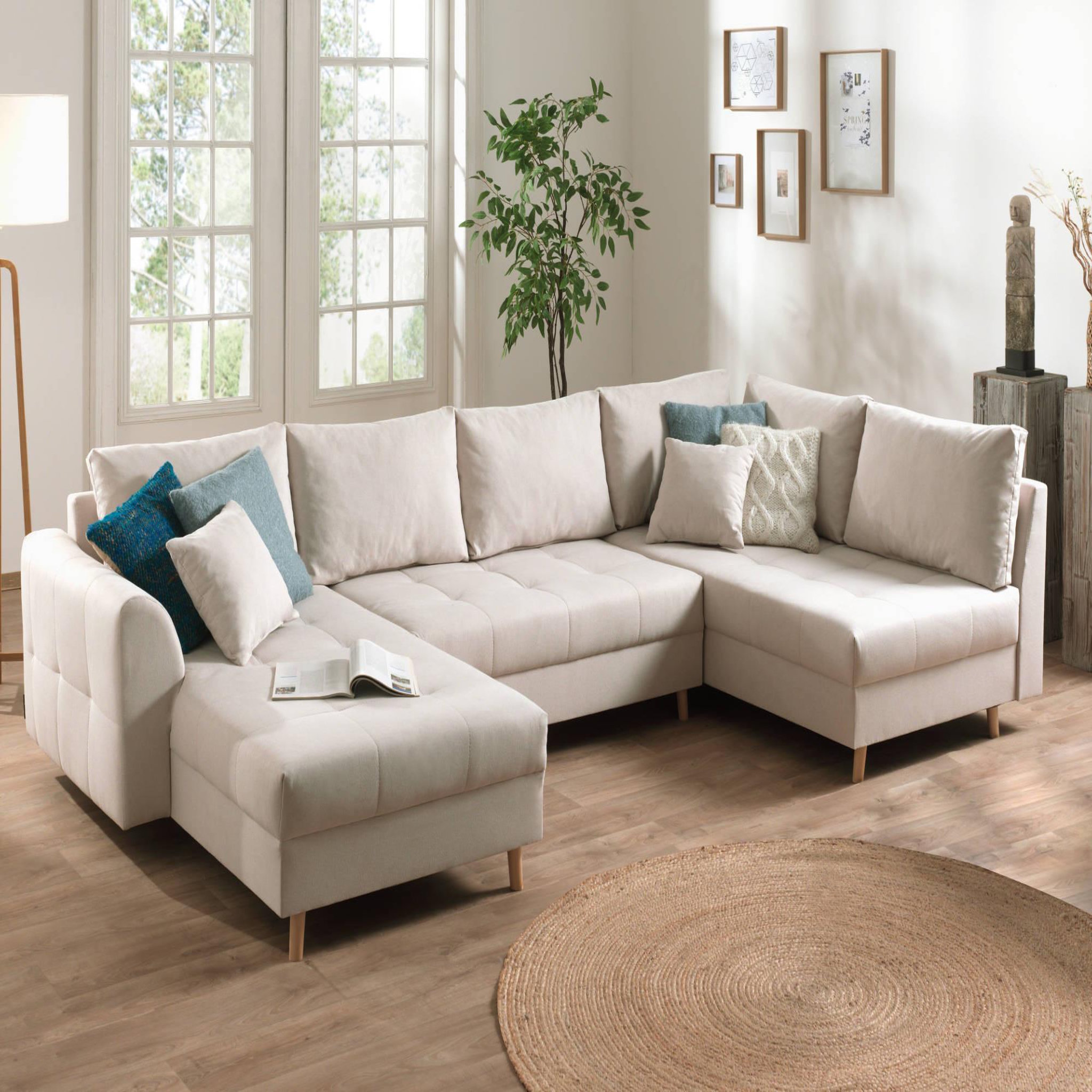 Voir la diapositive 1 : LISA DESIGN Rune - canapé panoramique - 7 places - style scandinave - droit
