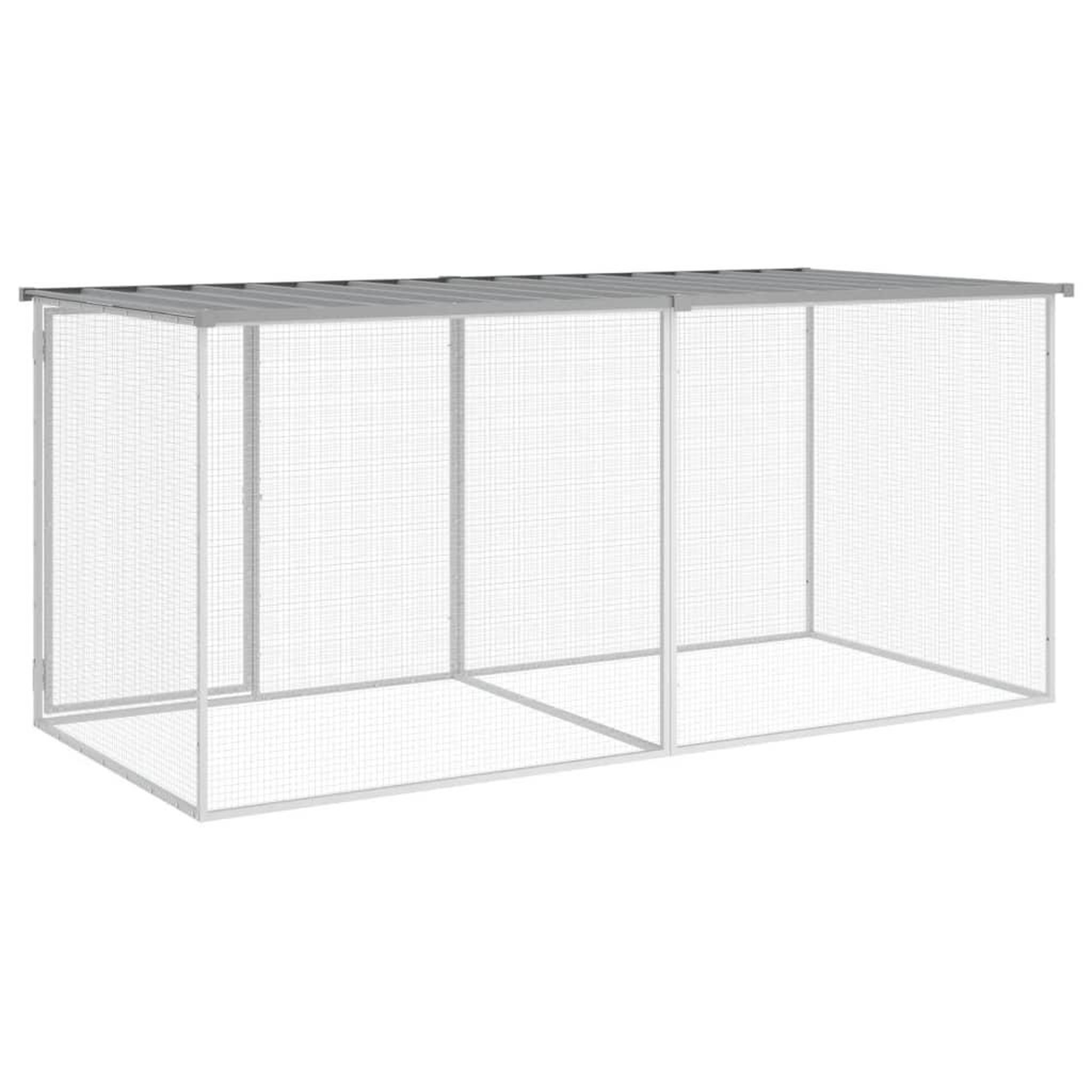 Voir la diapositive 5 : VIDAXL Poulailler avec toit gris clair 203x98x90 cm acier galvanise