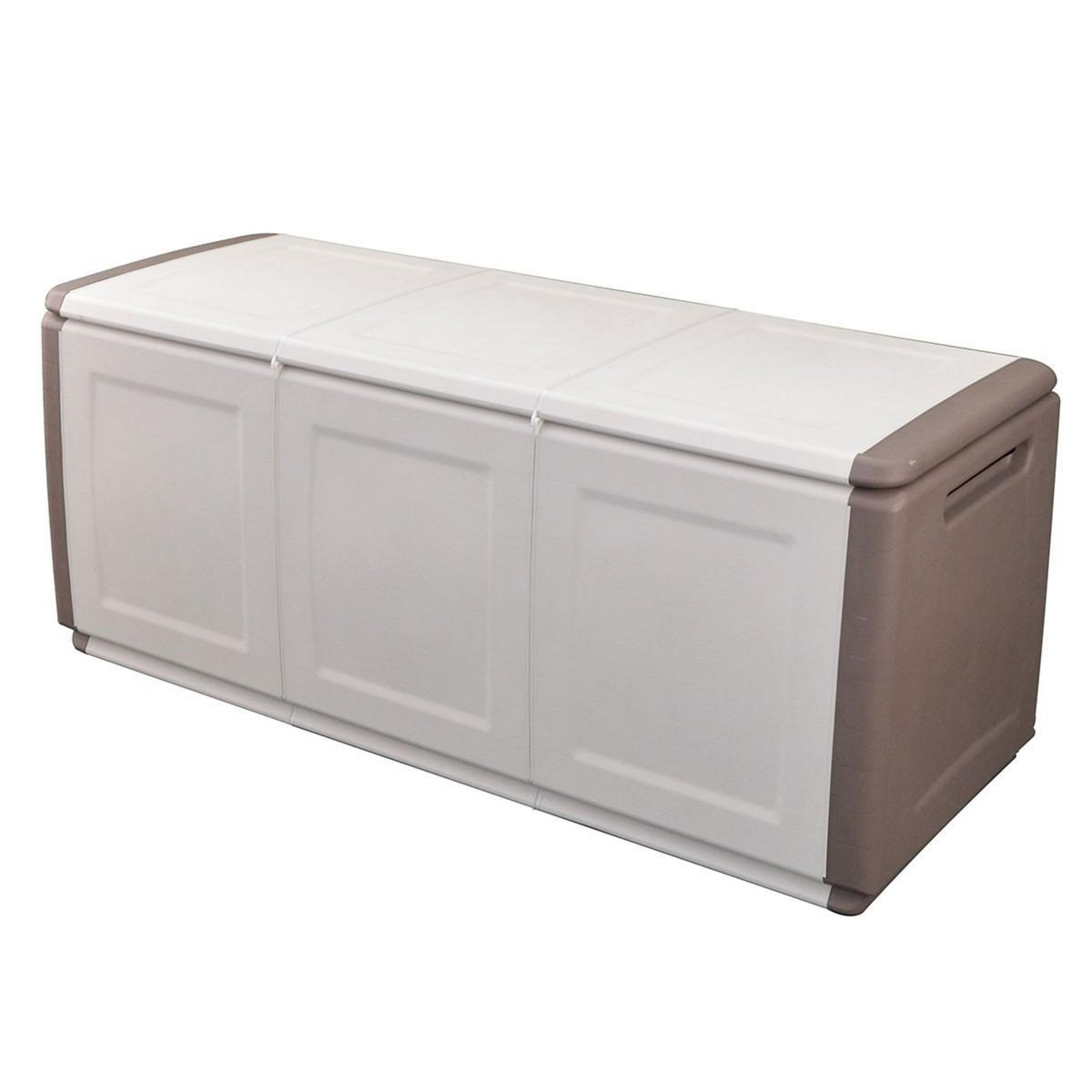 INTEC Coffre de rangement 330L Beige/Taupe 138 x 53 x H57cm Poignées de transport polypropylène INTEC