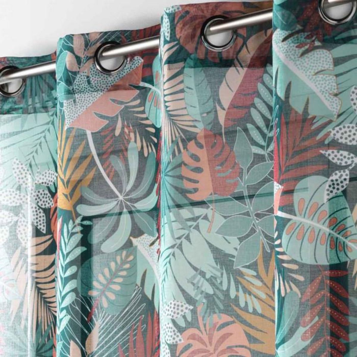 Paris Prix Rideau Voilage à Œillets  Jacala II  140x240cm Bleu