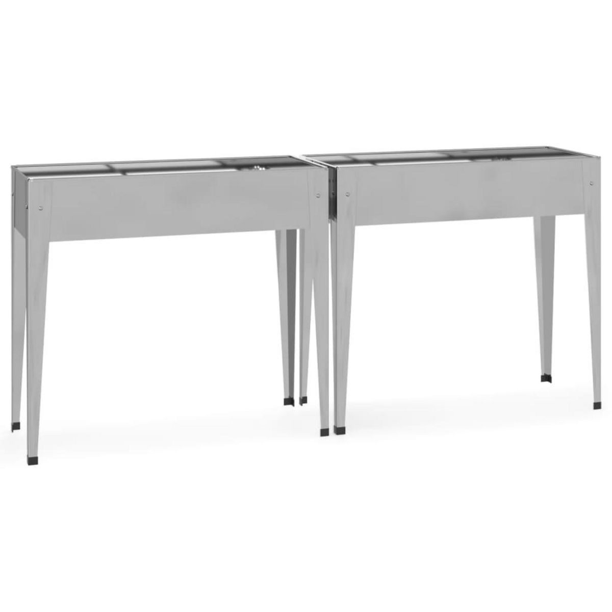 VIDAXL Jardinieres 2 pcs Acier galvanise