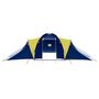Voir la diapositive 2 : VIDAXL Tente de camping tissu 9 personnes bleu et jaune
