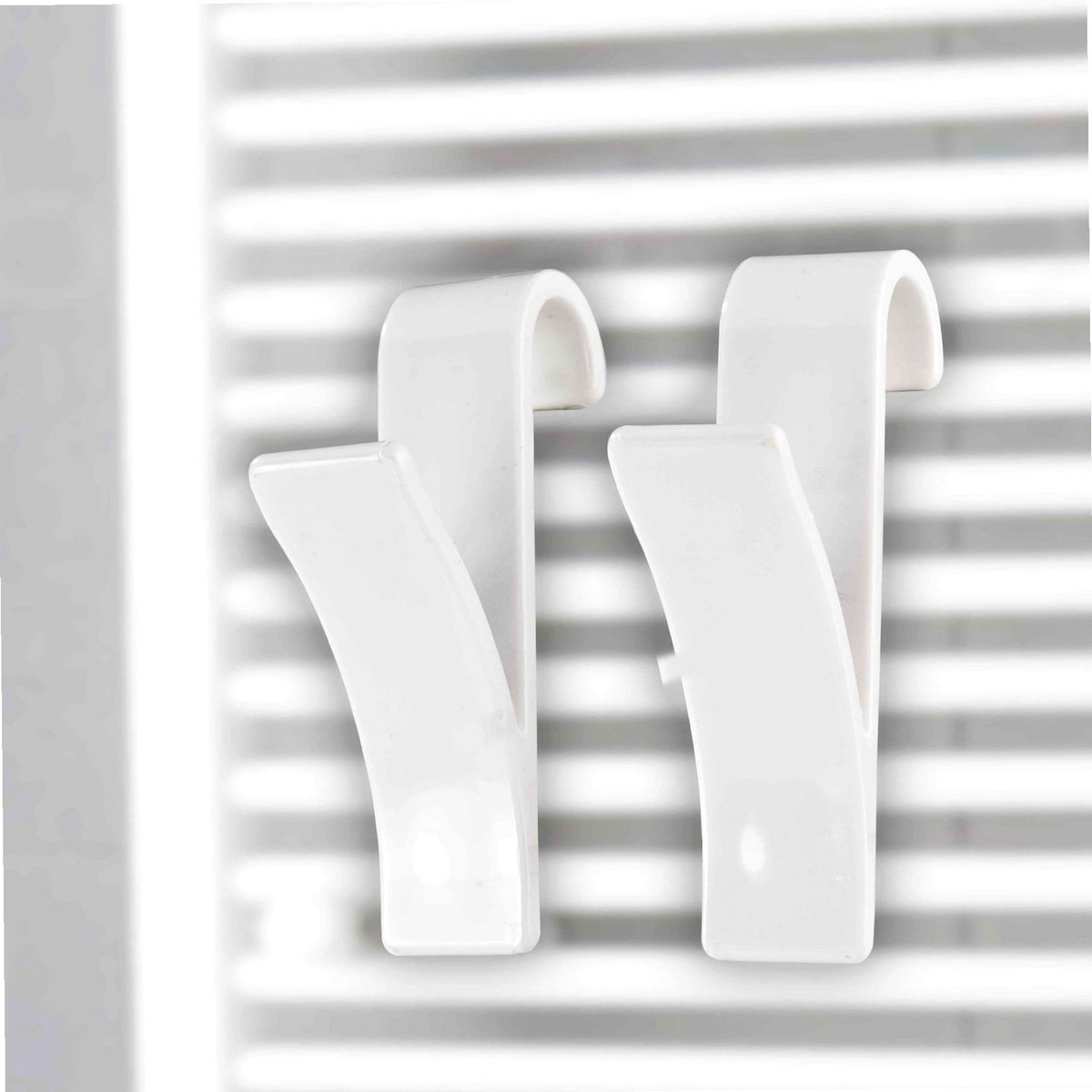 Msv Crochet pour sèche serviette blanc 2 pcs