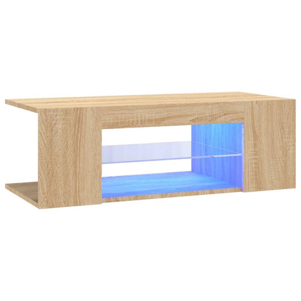 VIDAXL Meuble TV avec lumieres LED chene sonoma 90x39x30 cm