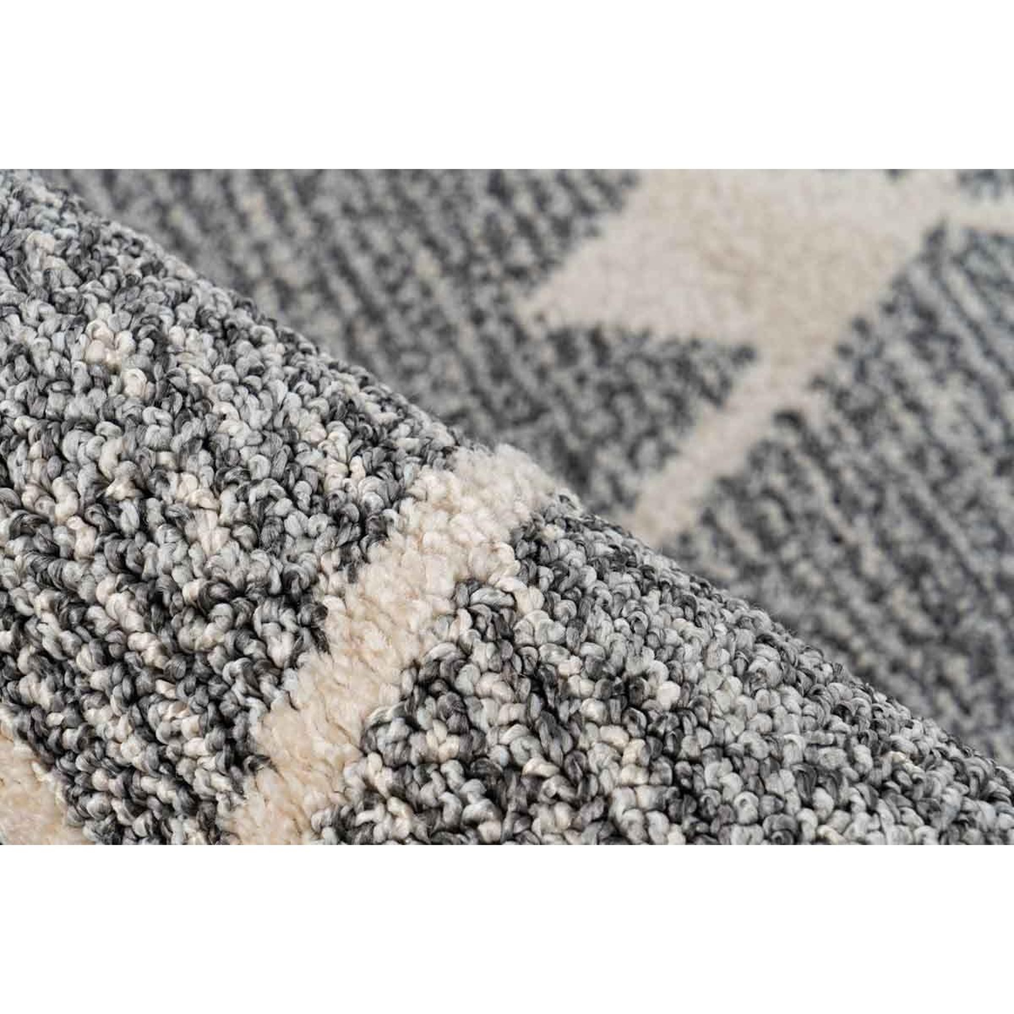 Voir la diapositive 3 : Paris Prix Tapis Tissé Géométrique  Rhombus  Gris & Beige