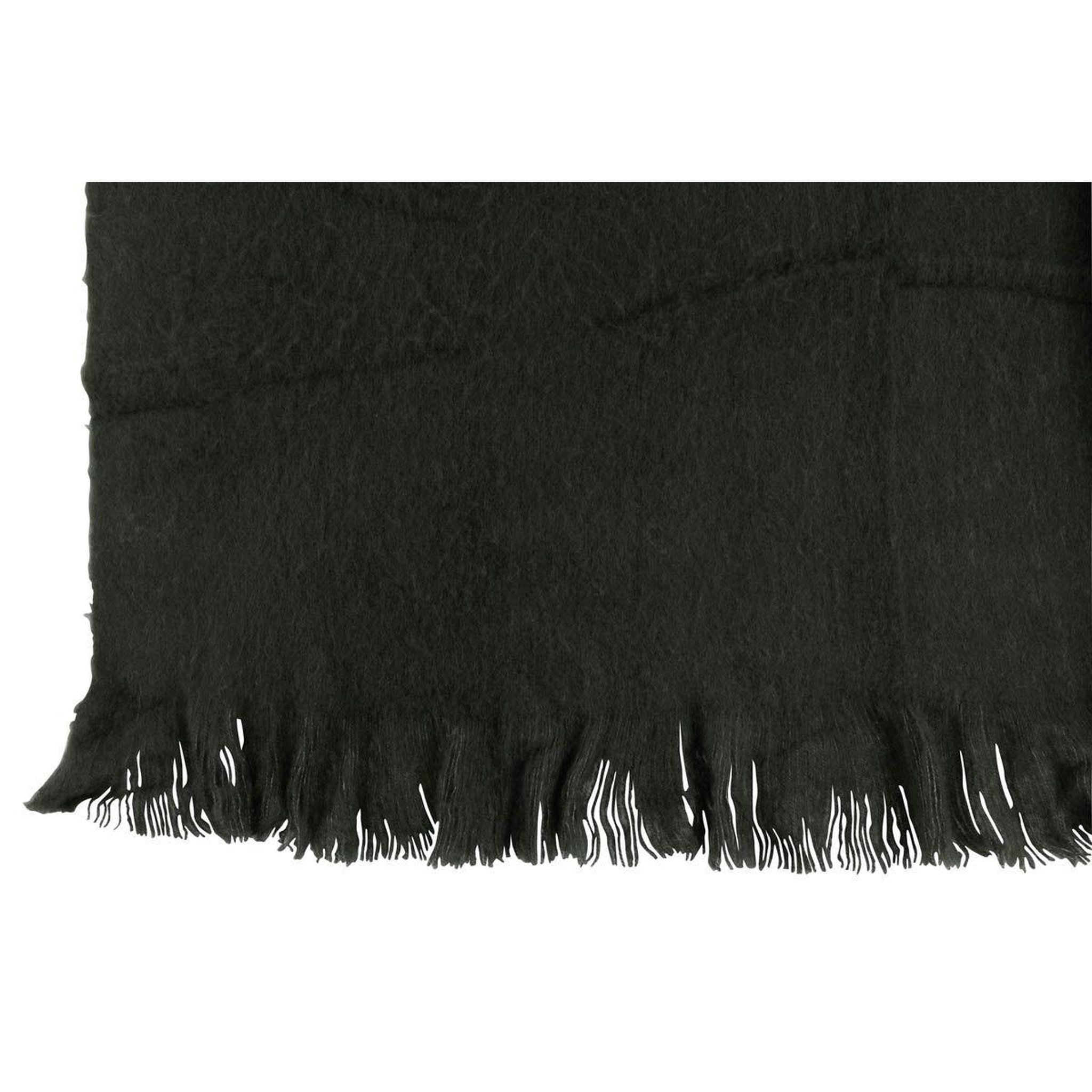 Voir la diapositive 2 : J-LINE Plaid uni à franges  glen  130x180cm anthracite