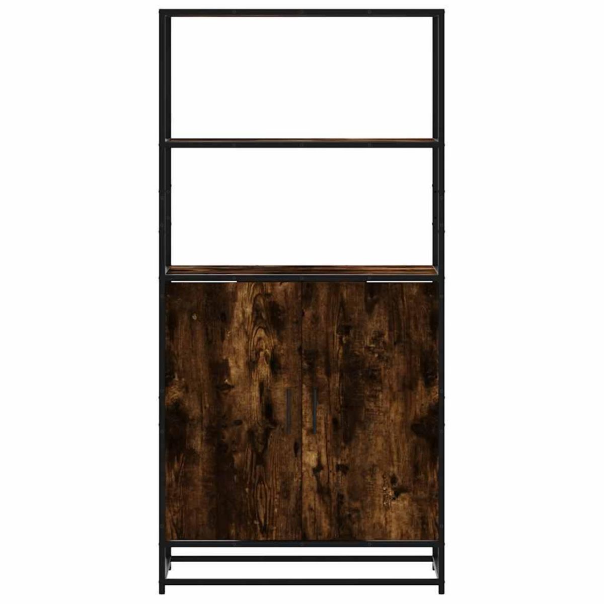 VIDAXL Buffet haut chene fume 68x35x139 cm bois d'ingenierie metal