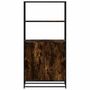 Voir la diapositive 4 : VIDAXL Buffet haut chene fume 68x35x139 cm bois d'ingenierie metal