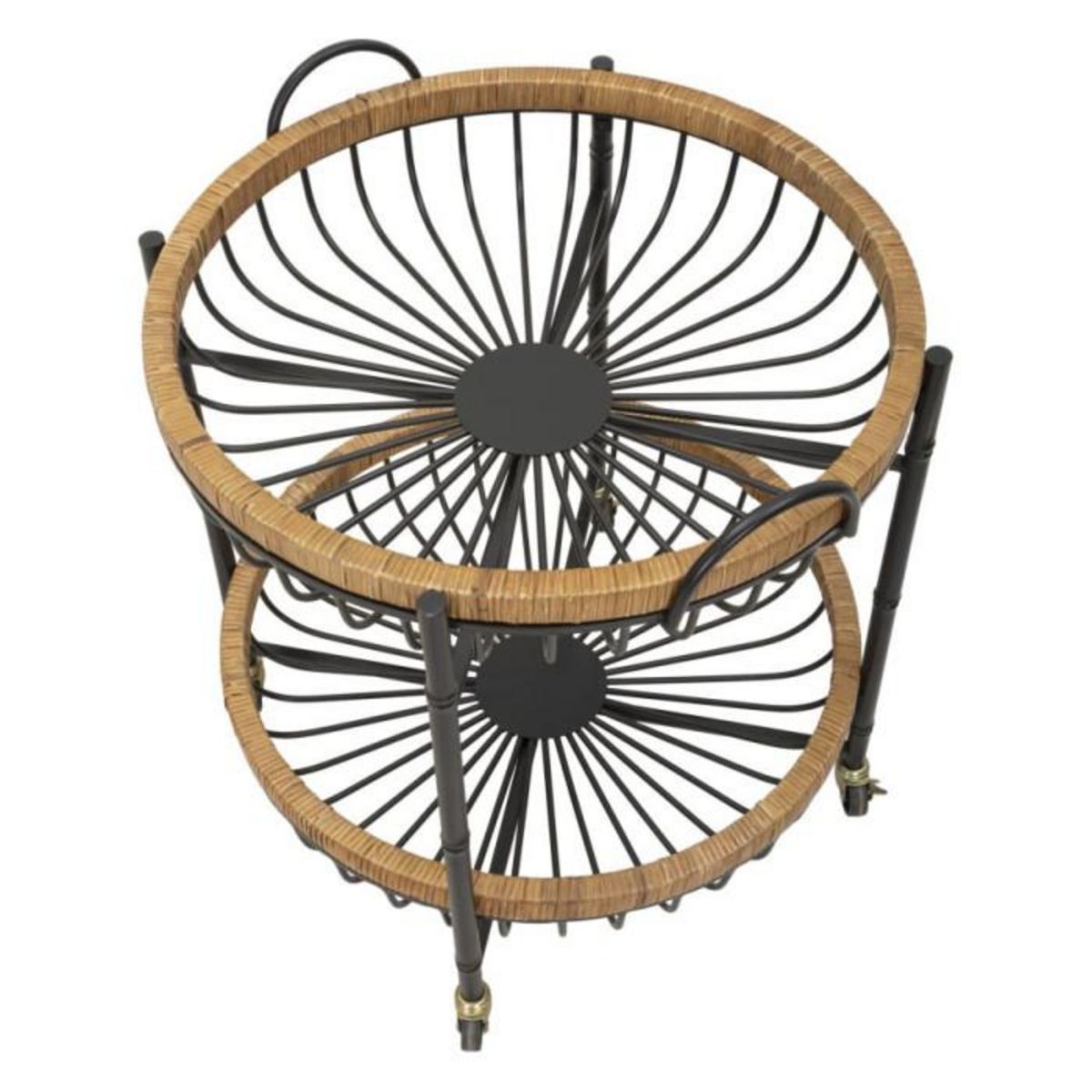 Paris Prix Desserte de Cuisine à Roulettes  Cebu  62cm Noir & Naturel