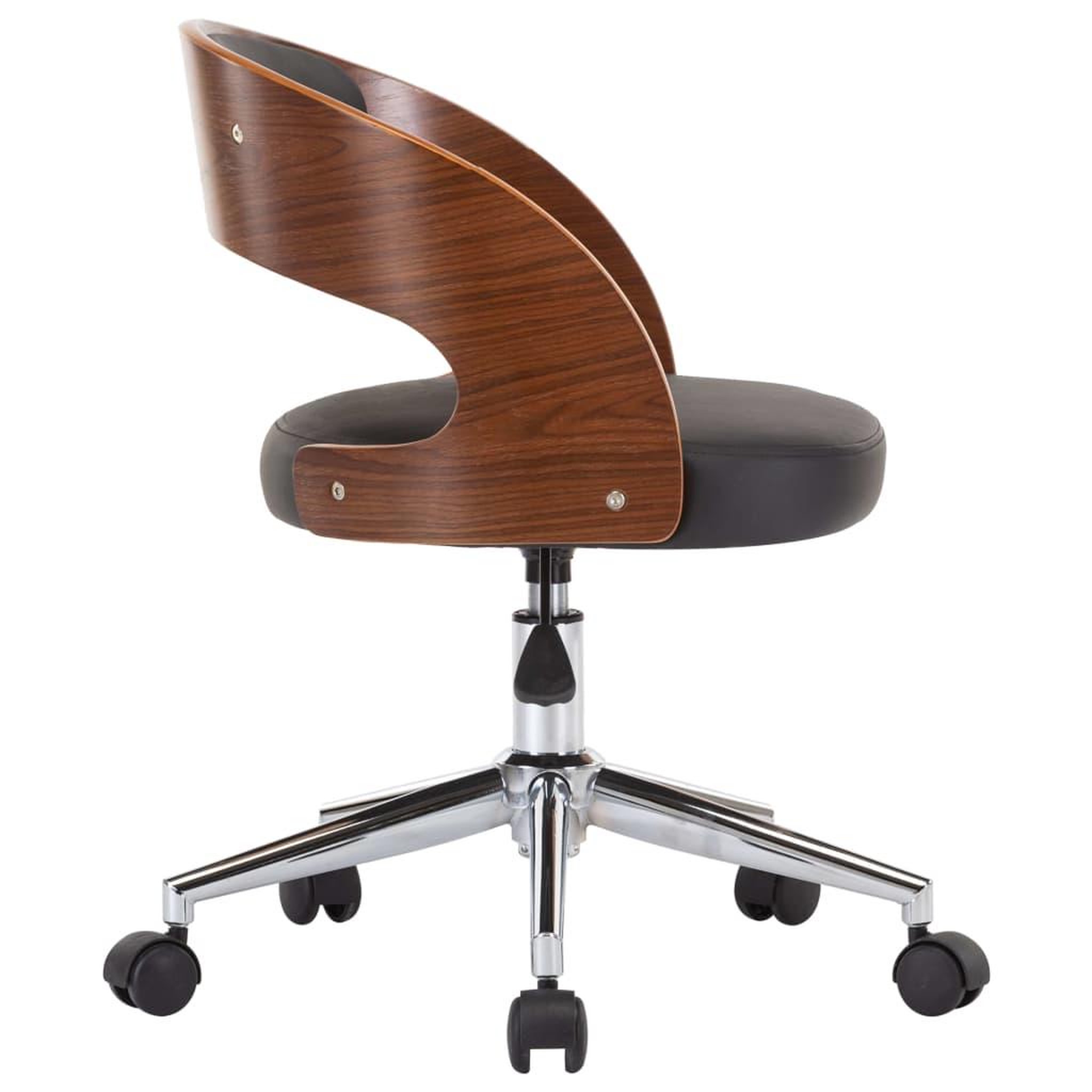 Voir la diapositive 4 : VIDAXL Chaise pivotante de bureau Noir Bois courbe et similicuir