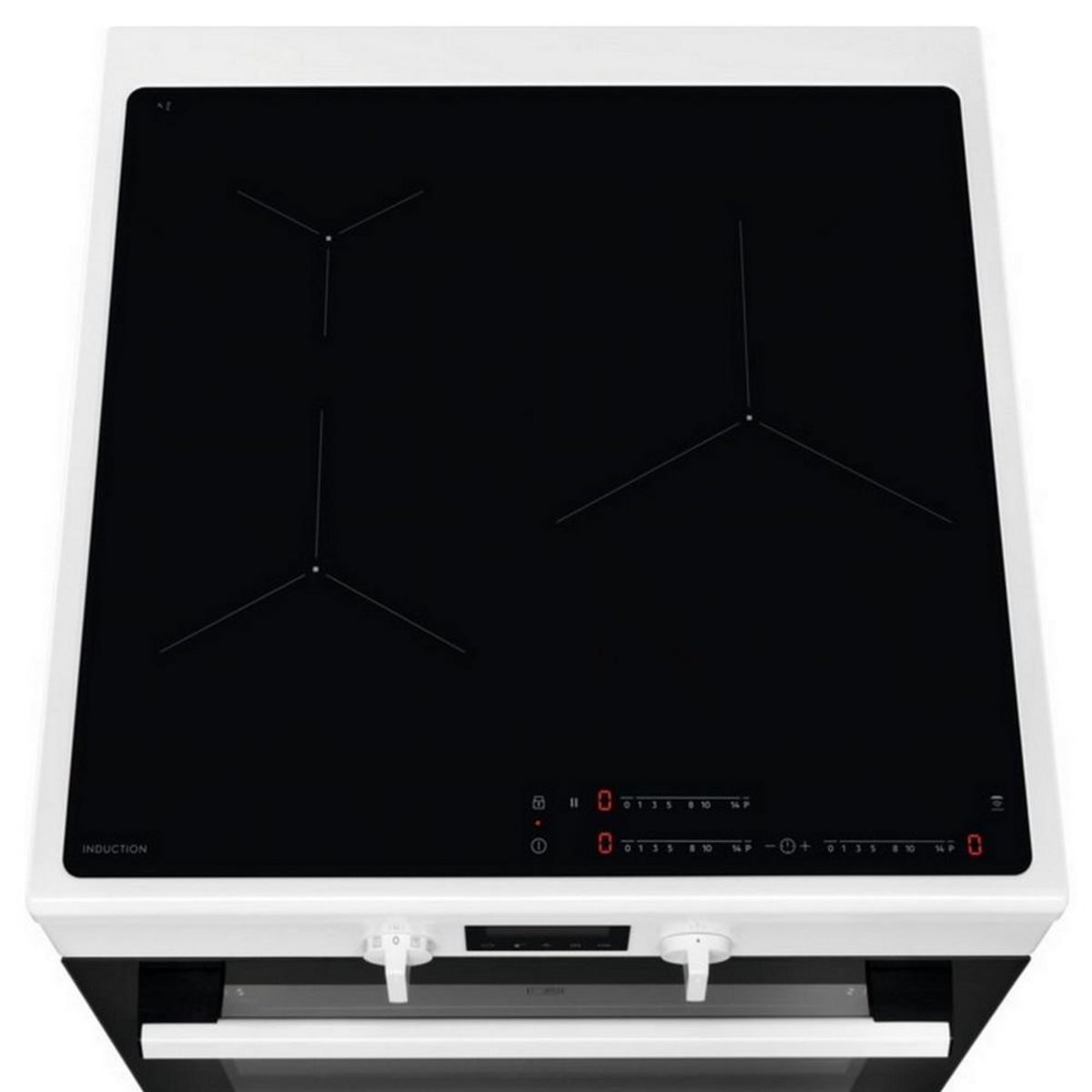 ELECTROLUX Cuisinière induction a+ 73l 3 feux, série 500 surroundcook, blanc - LKI64890BW
