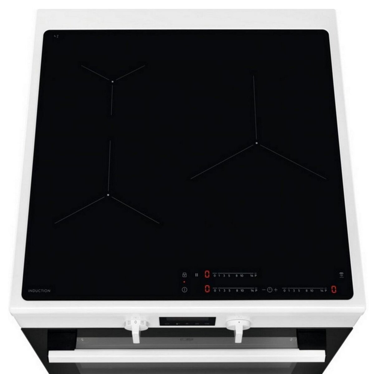 ELECTROLUX Cuisinière induction a+ 73l 3 feux, série 500 surroundcook, blanc - LKI64890BW